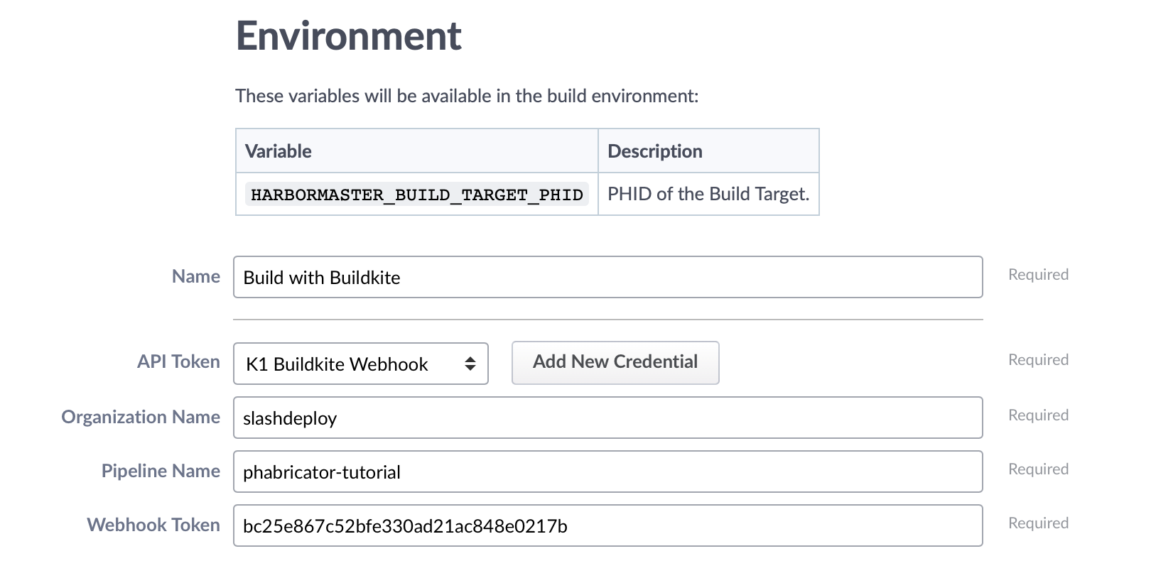 Completing the Phabricator Build Step